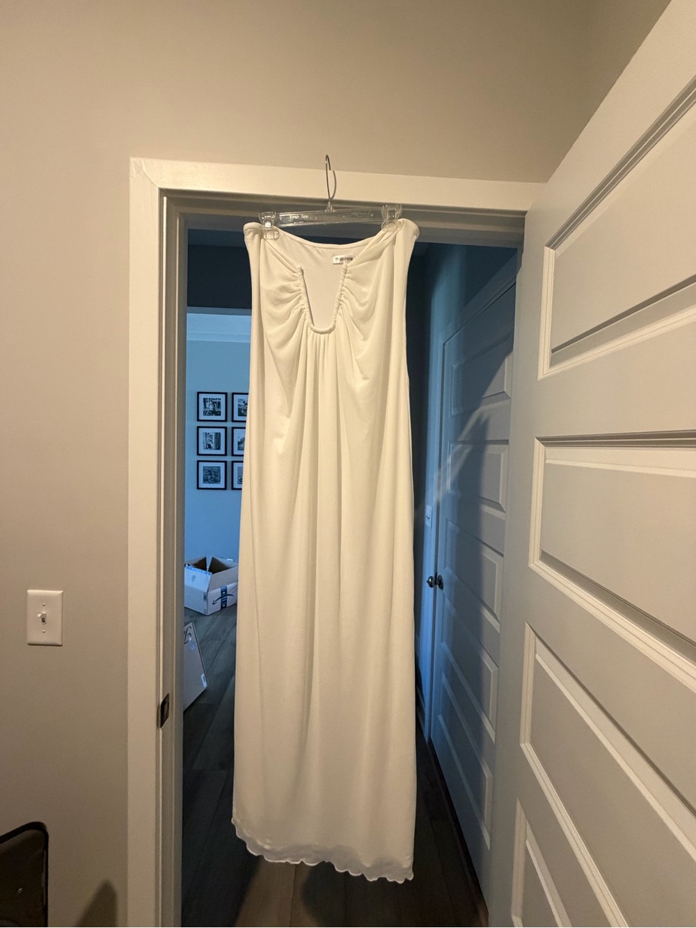 Beginning Boutique Strapless Ivory Column Gown